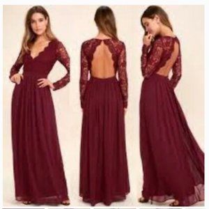 Lulu's Awaken My Love Long Lace Sleeve Maxi Dress